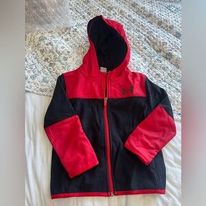Under Armour Boy’s Black and Red Fleece Hoodie